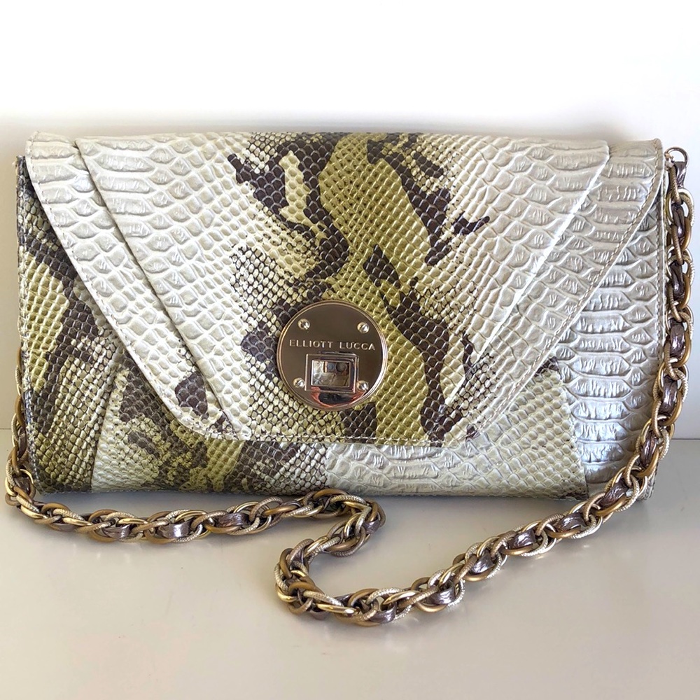 Elliott Lucca Cordoba Sage shoulder bag/clutch with chain strap